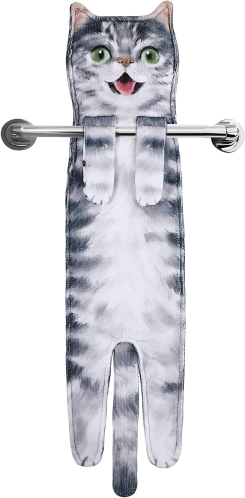 Cat Funny Hand Towels for Bathroom Kitchen